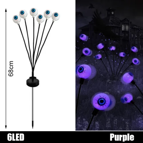Solar Eyeball LED String Lights – Waterproof Outdoor Halloween Decoration - Image 8