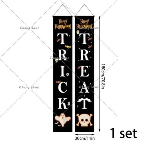 Halloween Hanging Door Curtain Banner – Pumpkin and Ghost Happy Halloween Decorations - Image 4
