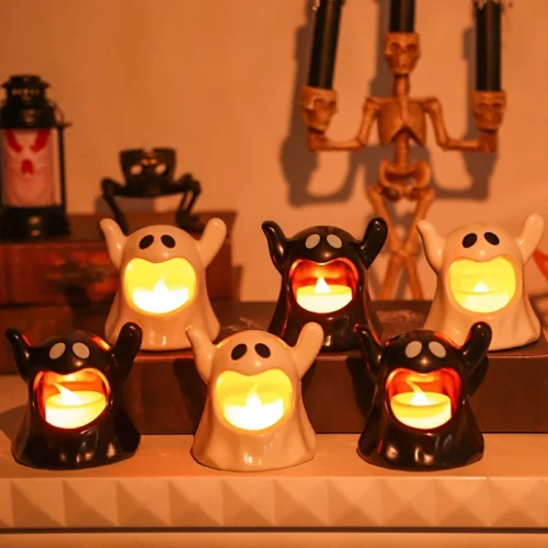 Halloween Ghost Candle Holder – LED Candlestick Lighting