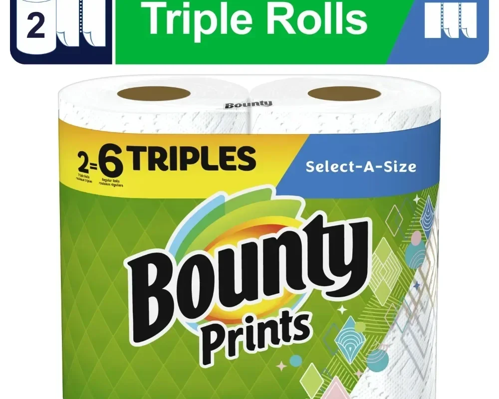 Paper Towels – 2 Triple Rolls, Printed, Clean, Simple, Effective, Soft, and Comfortable, Suitable for Kitchen and Living Room