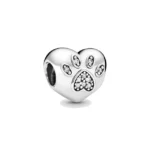 New 925 Sterling Silver "Friend Dog Mom Woof" Pet Charm - DIY Dangle Beads | Fits Original Pandora Bracelet | Fashionable Women's Jewelry