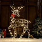 3-Piece Lighted Reindeer Family Set – LED Christmas Decor for Indoor and Outdoor Yard