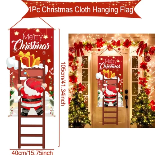 Christmas Hanging Flag Banner – Porch & Door Decorations for Home, Ornaments, Xmas Gifts, & New Year Decor