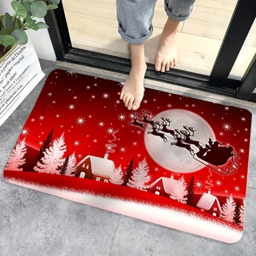 Christmas Floor Mat – Anti-Slip Entrance Doormat for Bedroom, Bath, and Toilet, 2025 Merry Christmas Decoration for Home, New Year Gift
