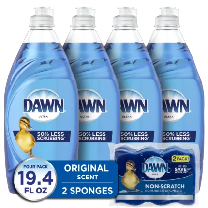 50% Less* Scrubbing (*vs. Dawn Non-Concentrated) Dawn helps save wildlife. Dawn is the only brand of dish soap trusted by rescue workers to clean wildlife impacted by oil spills.