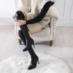 High Heel Over Knee Boots for Women - New Winter Style, Pointed Toe, Fine Heel with Side Zipper, Available in Large Sizes