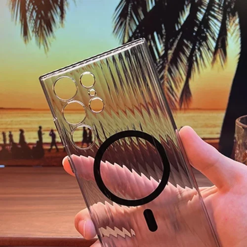 3D Stripes Ultra Thin Magnetic Phone Case for Samsung Galaxy S24 Ultra/S23/S23 Plus – MagSafe Shockproof Hard Cover
