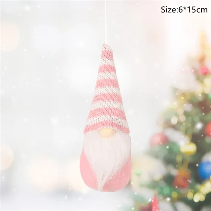 6pcs Christmas Mini Doll Tree Pendant Xmas Decoration for Home Gnome Doll Kids New Year Gifts Navidad