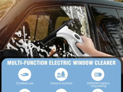 Cordless Window Vac Cleaner – Rechargeable Window Cleaner with 28cm Squeegee Element and 150ml Water Tank, Cordless Window Washer