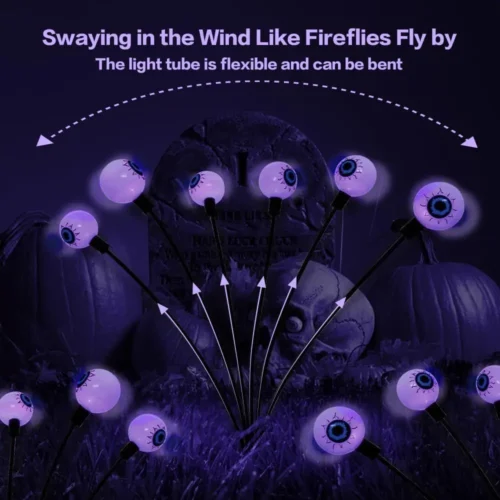 Solar Eyeball LED String Lights – Waterproof Outdoor Halloween Decoration - Image 3