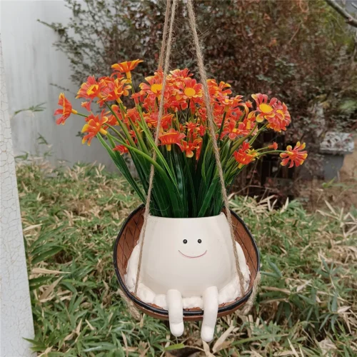 Rocking Planter Chair for Succulents | Creative Rocking Succulent Pot for Home and Garden