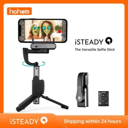 Hohem iSteady Q Gimbal Stabilizer, Handheld Selfie Stick with Extension Rod, 360° Face Tracking