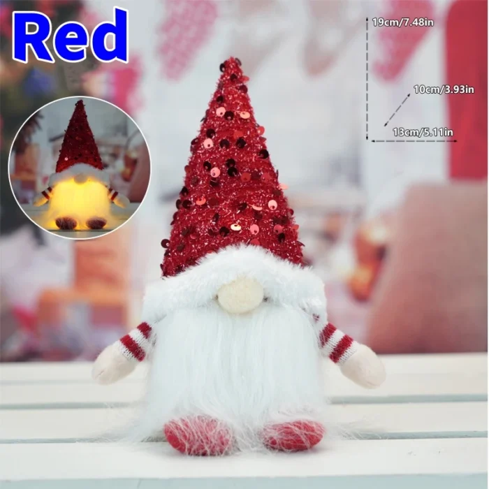 Newest 4-1PC Christmas Elf Gnome Doll with LED Light – Festive Decorations for Home, Xmas, New Year, and Children's Gifts