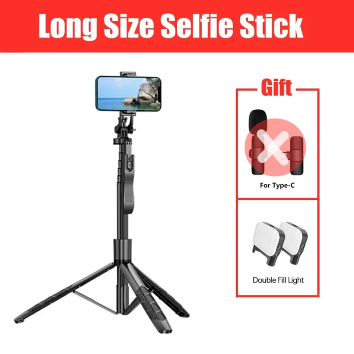 Foldable Wireless Selfie Stick Tripod with Bluetooth Remote Shutter | Portable Monopod Stand for GoPro, Cameras, and Smartphones