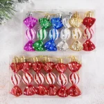 6pcs Christmas Candy Cane Pendants – Red Candy Crutch Xmas Tree Hanging Decoration for Home, New Year Gifts, Navidad Noel Ornaments