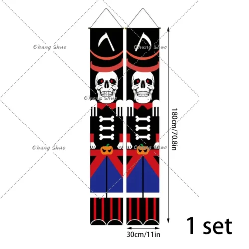 Halloween Hanging Door Curtain Banner – Pumpkin and Ghost Happy Halloween Decorations - Image 3