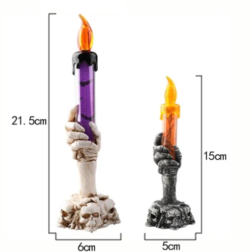 Halloween Party LED Candlelight – Pumpkin, Skull, Skeleton, and Ghost Lanterns, Spooky Festival Decor for Horror Themes - Image 2