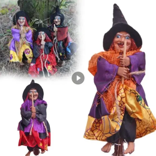 Halloween Ghost Witch Doll - Scary Hanging Decoration with Ghost Flying Witch Pendant for DIY Party Ornaments and Decorations