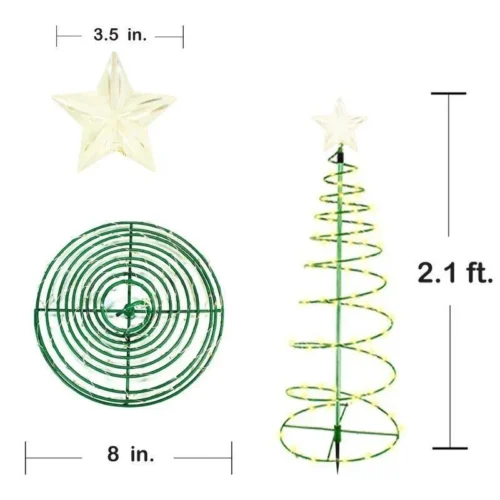 1pc LED Solar Outdoor Christmas Tree Decoration – Waterproof String Lights, Solar-Powered Garden Lamp, Outdoor Christmas Ornaments