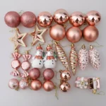 20pcs Christmas Tree Balls & Ornaments – Candy Cane, Pine Cone Set for Home Decoration