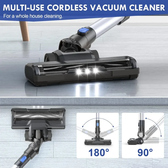 2PCS, 35-Minute Run Time, LED Display, Smart Adjustment, Lightweight Handheld Vacuum Cleaner