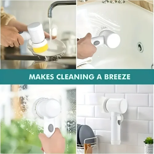 Versatile 3-in-1 Handheld Electric Cleaning Brush – Efficient Cordless Spin Scrubber for Kitchen & Bathroom