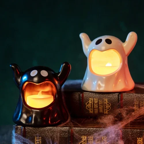 Halloween Ghost Candle Holder – LED Candlestick Lighting - Image 3
