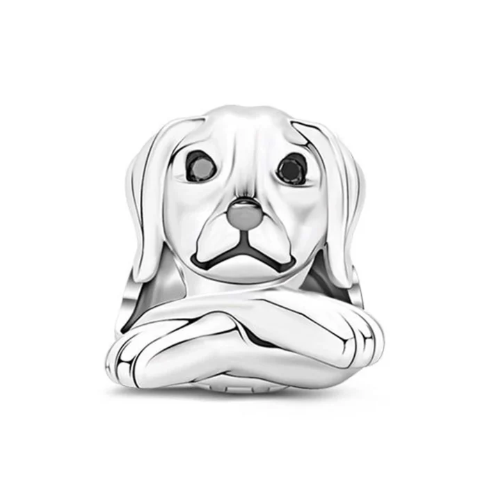 New 925 Sterling Silver "Friend Dog Mom Woof" Pet Charm - DIY Dangle Beads | Fits Original Pandora Bracelet | Fashionable Women's Jewelry