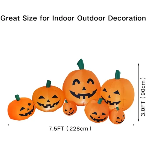 7.5FT Inflatable Halloween Pumpkin Pile with Built-in LED Lights - Image 5