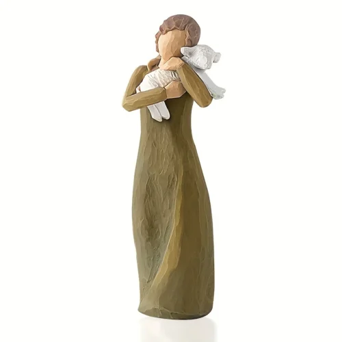 Home Sculpture Art – Resin Christmas Decoration for Living Room & Bedroom, Bible-Inspired Table Ornament, Elegant Craft Supply