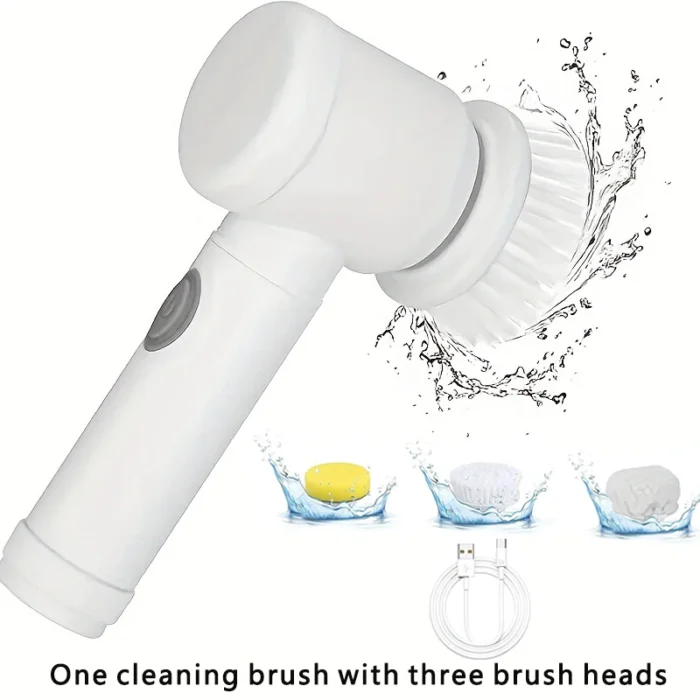 3-in-1 Handheld Electric Cleaning Brush – Suitable for Kitchen, Bathroom Tub, Shower Tile, Carpet, and Bidet, Cordless Spin Scrubber