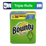 Triple Rolls, White, 135 Sheets Per Roll, 12 Count, More Absorbent for Cleaning Up Messes Around the House