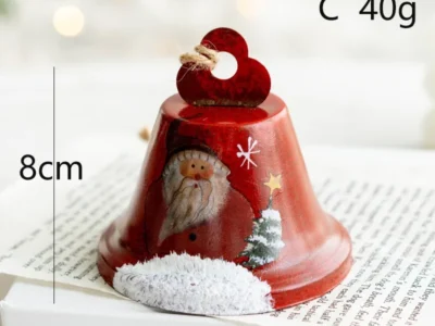 Christmas Iron Painted Santa Pendant – Vintage Santa Claus Ornaments for Xmas Home and Tree Decoration