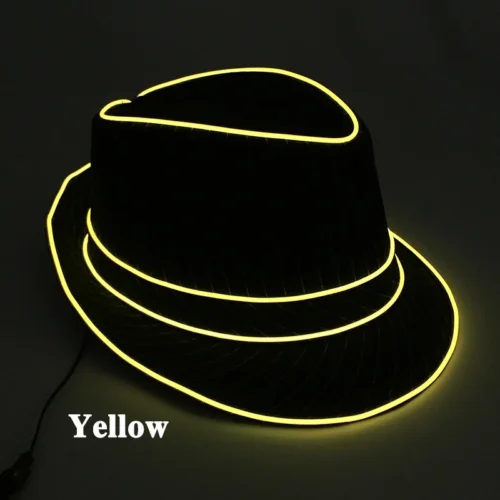 LED Fedora Hat - Concert, Grand Event, Nightclub, Masquerade Jazz Top Cap, Luminous Hat for Men and Women, LED Panama Gangster Hats - Image 4