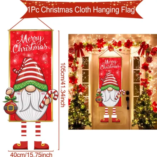 Christmas Hanging Flag Banner – Porch & Door Decorations for Home, Ornaments, Xmas Gifts, & New Year Decor