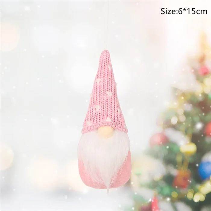 6pcs Christmas Mini Doll Tree Pendant Xmas Decoration for Home Gnome Doll Kids New Year Gifts Navidad