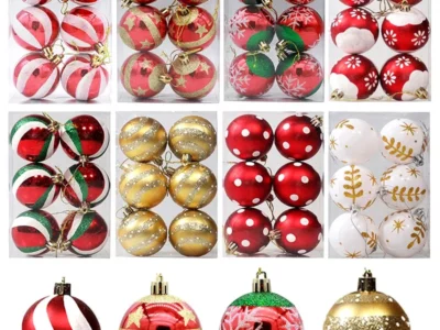 1 Box of 6pcs Christmas Snowflake Tree Ornaments - Hanging Ball Decorations for Xmas, New Year, and Home Decor