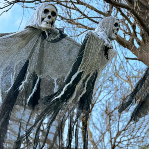 Halloween Ghost with LED Light – Glow Hanging Skull Ornaments - Image 2