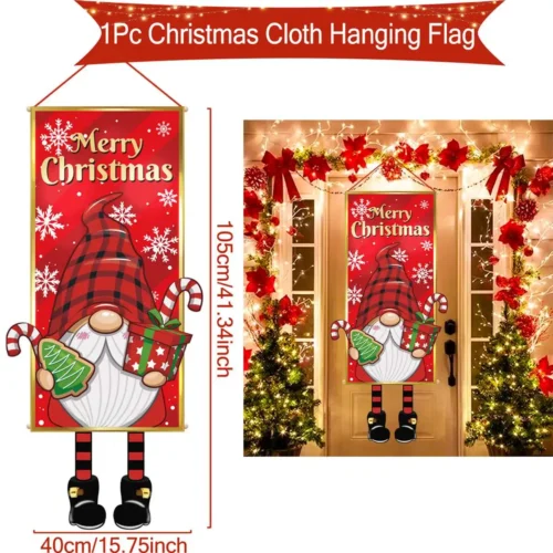 Christmas Hanging Flag Banner – Porch & Door Decorations for Home, Ornaments, Xmas Gifts, & New Year Decor