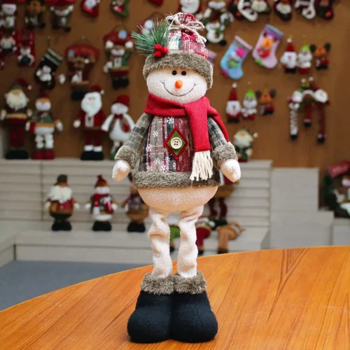 Christmas Santa, Snowman, and Reindeer Decorations – Leg Table Mantel Decor