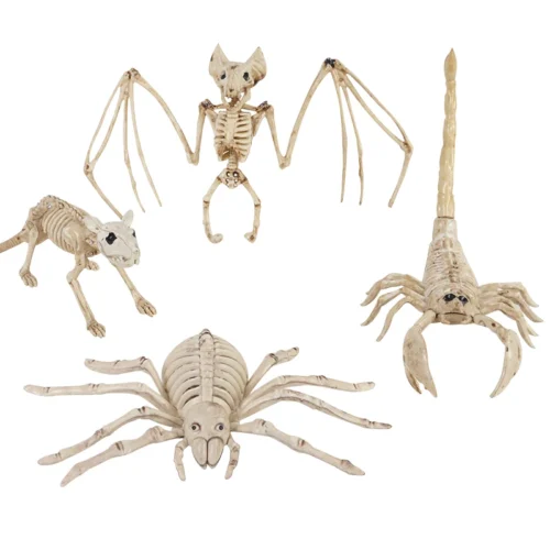 Bat, Mouse, Scorpion Skeleton Bones – Halloween Animal Horror Ornaments - Image 2