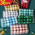 36PCS Christmas Ball Ornaments Set - Colored Electroplate Xmas Tree Hanging Balls Pendants for New Year Party & Home Decor