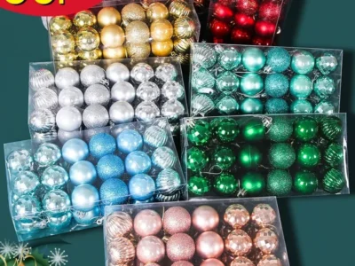 36PCS Christmas Ball Ornaments Set - Colored Electroplate Xmas Tree Hanging Balls Pendants for New Year Party & Home Decor