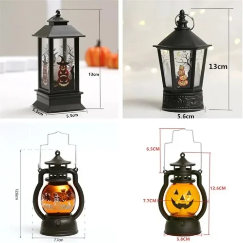 Halloween LED Candle Light – Vintage Witch Castle, Pumpkin, and Ghost Hanging Lanter - Image 2