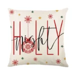 Linen Merry Christmas Pillow Cover – 45x45cm Throw Pillowcase for Winter, Home, Tree, Deer, & Sofa Decorations