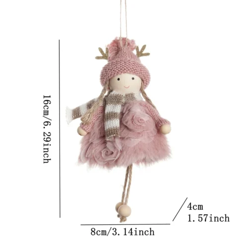 Christmas Angel Doll Pendant – Plush Tree Ornaments, Elves Crafts, Wall Hanging, Home Holiday Party Decorations