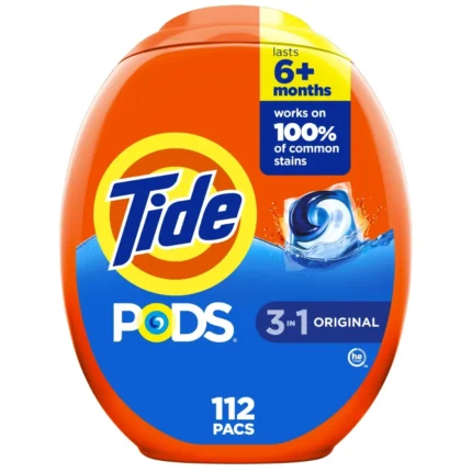 Pods Laundry Detergent Packs – Original Scent, 112 Count, Suitable for All Types of Washing Machines, Fresh Smell Without Pungency