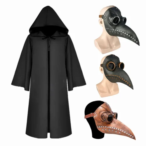 Plague Doctor Costume – Hooded Cloak, Long Nose Beak Mask & Cosplay Outfit for Kids and Adults | Halloween Party - Image 2