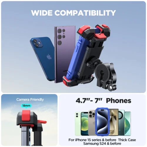 Joyroom Bike Phone Mount – Motorcycle Phone Holder with Upgraded Adjustable Cell Holder - Image 5