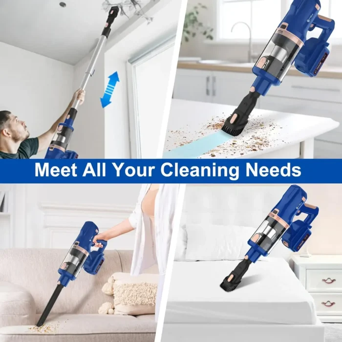 UMLO V11 Cordless Vacuum Cleaner – 30kPa Suction Power, 300W Motor, Lightweight Design, 60-Minute Runtime with 4000mAh Battery